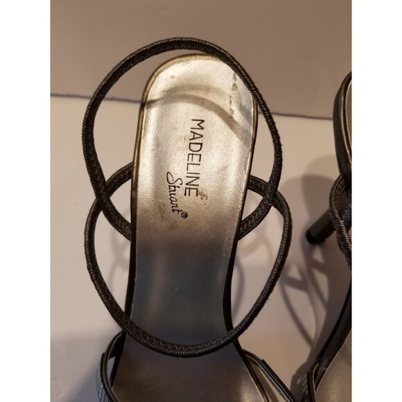 Madeline Stuart Women's Heels Silver Sequin Open Toe Sling Back 9M Party Event - Picture 5 of 7